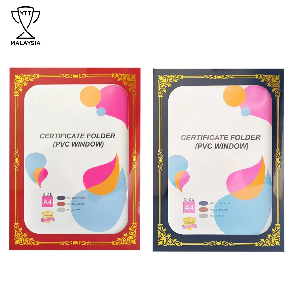 C002 PVC Certificate Holder with Window (MOQ 50pcs)