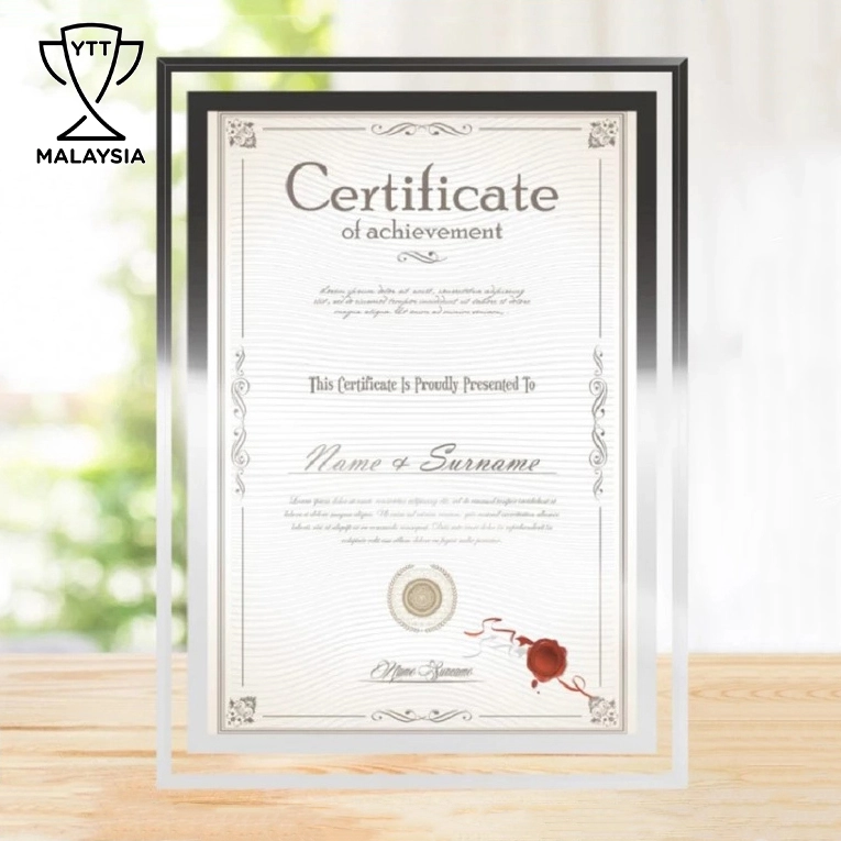 C006 Crystal A4 Cert Holder (MOQ 10pcs) - Image 2